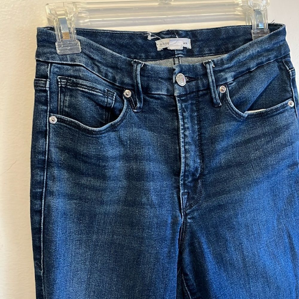 EXCELLENT CONDITION WOMEN’S 6/28 GOOD AMERICAN HI-WAIST RAW HEM SKINNY JEANS - Picture 5 of 9